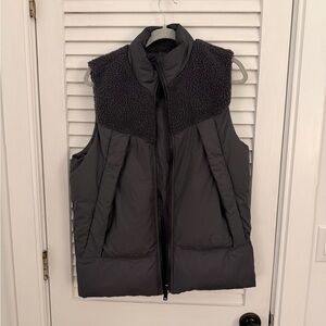 Women’s UGG Quilted Puffer Vest with Sherpa Yoke - Gray